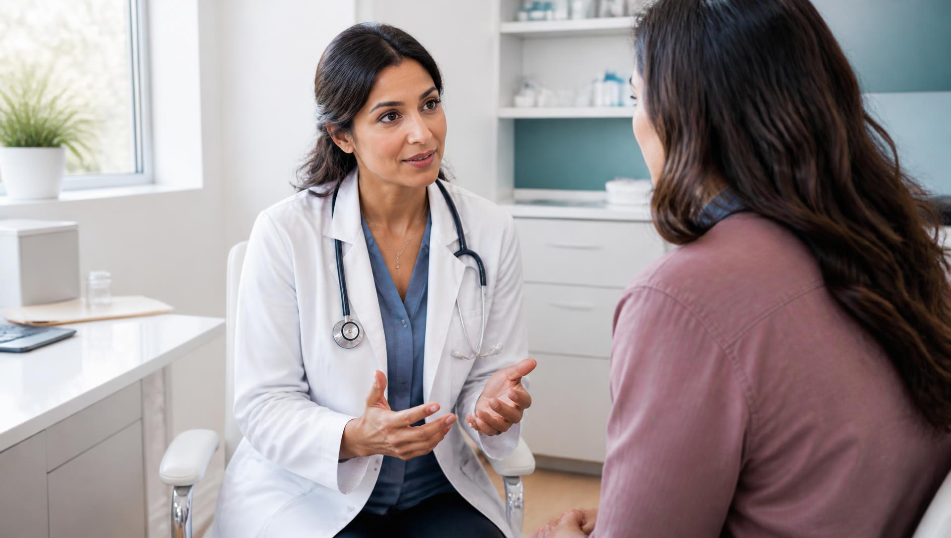 Ärztin im Beratungsgespräch mit einer Patientin in einer Praxis